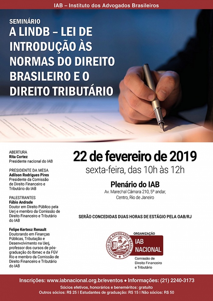 Evento sobre normas do direito brasileiro e o direito tributário será aberto por Rita Cortez, nesta sexta-feira (22/2)