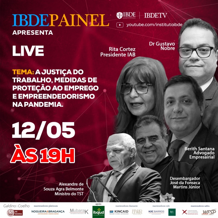 Rita Cortez participará de debate promovido pelo IBDE nesta terça-feira (12/5), às 19h